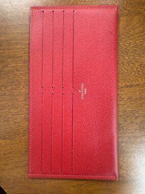 Louis Vuitton Felicie Pochette Damier Ebene Wallet Insert Red